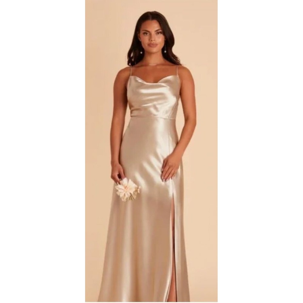 NEW with tags Birdy Grey Lisa Long Satin Dress Gold Size Large